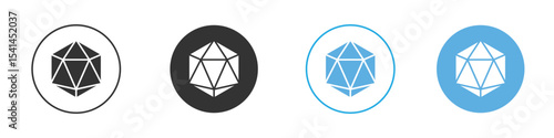 Dice d20 icon Logo Template Design set