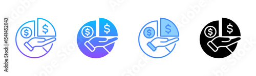 Earning Sharing Multi Style Icon Set