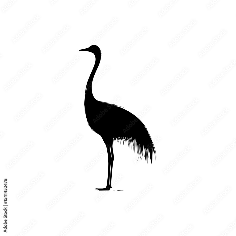 Fototapeta premium Ostrich silhouette vector