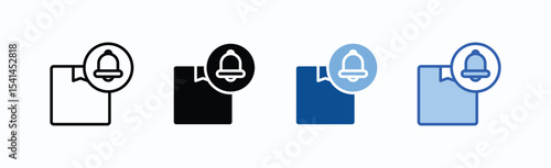 Notify icon sheet multiple style collection isolated vector