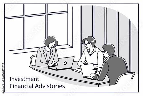 Financial advisors meeting with clients investment strategy
