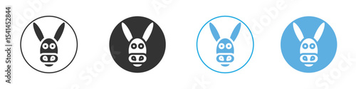 Donkey icon Logo Template Design set