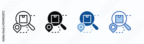 Tracking icon sheet multiple style collection isolated vector