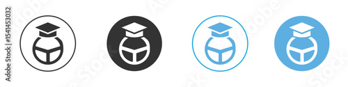 Driving school icon Logo Template Design set