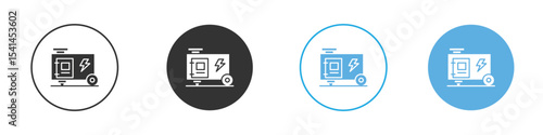 Electric generator icon Logo Template Design set