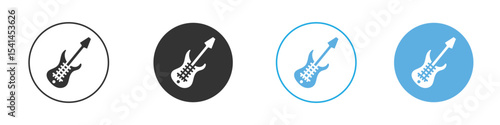 Electric Guitar icon Logo Template Design set