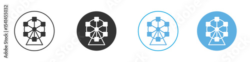 Ferris wheel icon Logo Template Design set