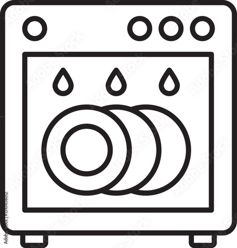 Dishwasher Vector Icon Stock Illustration
