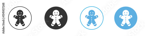 Gingerbread man icon Logo Template Design set