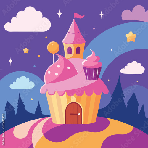 fairy tale castle in the night