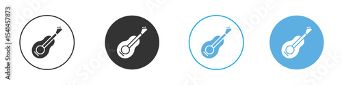 Guitar icon Logo Template Design set