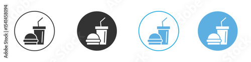 Hamburger soda icon Logo Template Design set