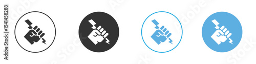 Hand with Power icon Logo Template Design set