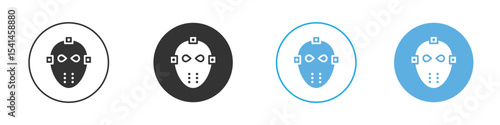Hockey mask icon Logo Template Design set