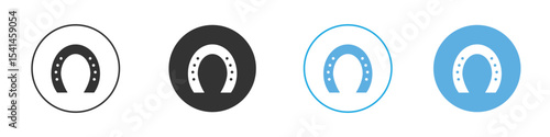 Horseshoe icon Logo Template Design set