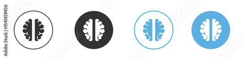 Human brain icon Logo Template Design set