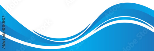 Blue and white business wave banner background. vector illustration