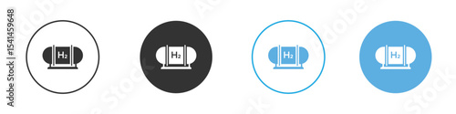 Hydrogen gas tank icon Logo Template Design set