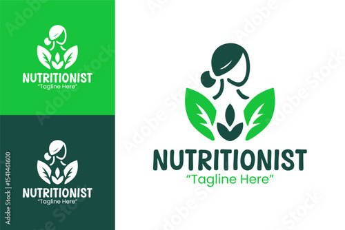 Clean and Simple Nutritionist Logo Design for Healthcare Professionals in Green Tones
