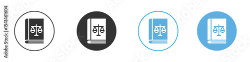 Law book icon Logo Template Design set