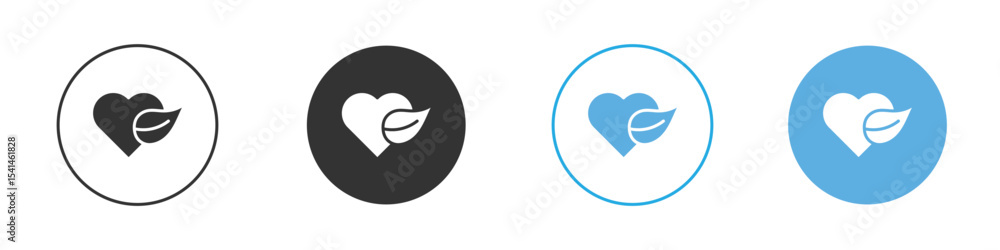 Obraz premium Leaf heart icon Logo Template Design set