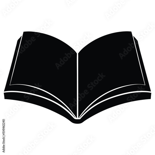 vector book design, open book style, black vector illustration on white background