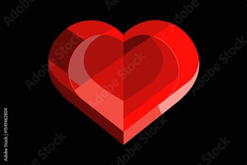 Red heart on black a passionate symbol of love and romance, perfect for Valentine's Day celebrations