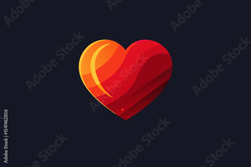Red heart on black a passionate symbol of love and romance, perfect for Valentine's Day