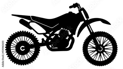 Off-Road Dirt Bike Silhouette Vector