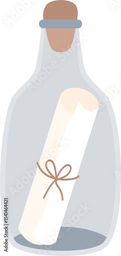 Message in a bottle, nautical vector illustration 