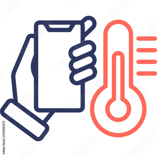 Smart Thermometer line color icon