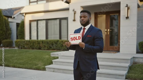 Wallpaper Mural Real estate salesman with a sold sign. Torontodigital.ca