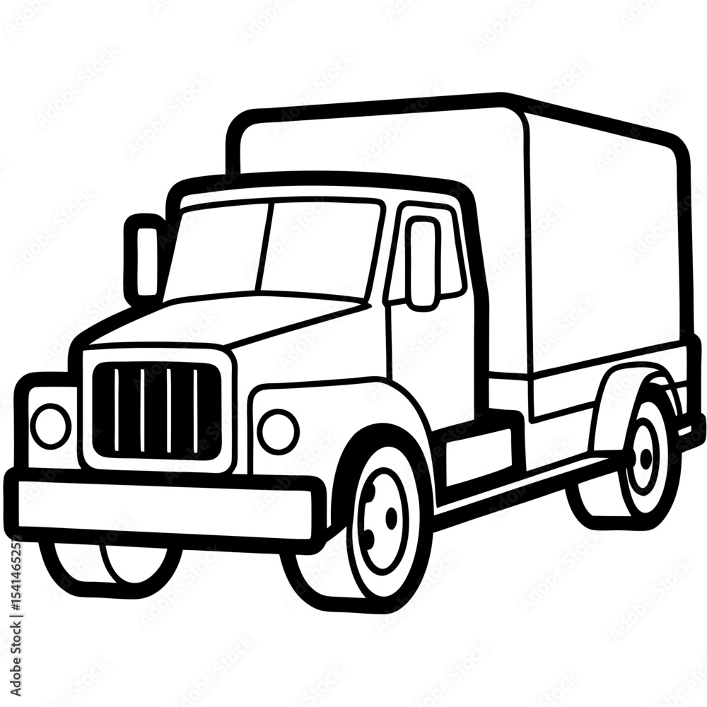 Fototapeta premium Truck line art vector