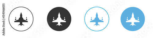 Military aircraft icon Logo Template Design set