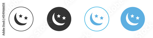 Moon stars icon Logo Template Design set