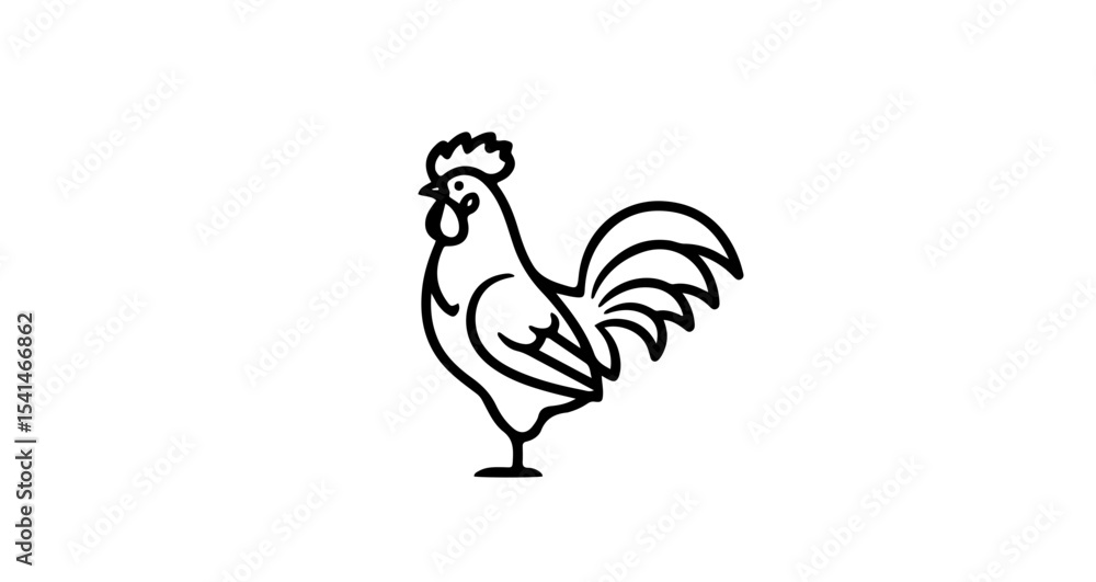 Fototapeta premium vector illustration of a rooster