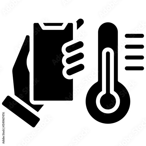 Smart Thermometer glyph icon