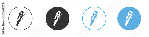 News microphone icon Logo Template Design set