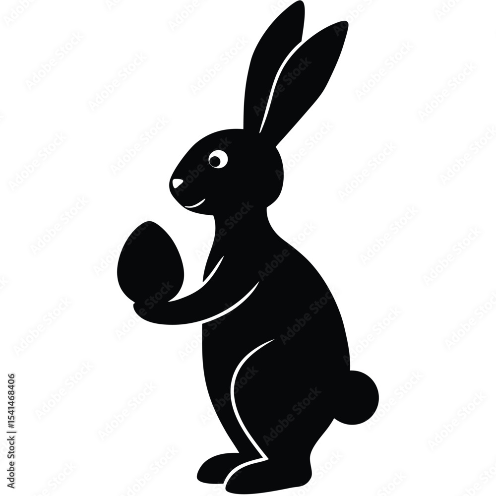 Obraz premium Adorable Easter Bunny Silhouette A Charming Easter Egg Design