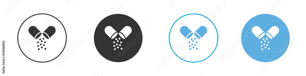 Obraz premium Open Capsule Pill icon Logo Template Design set