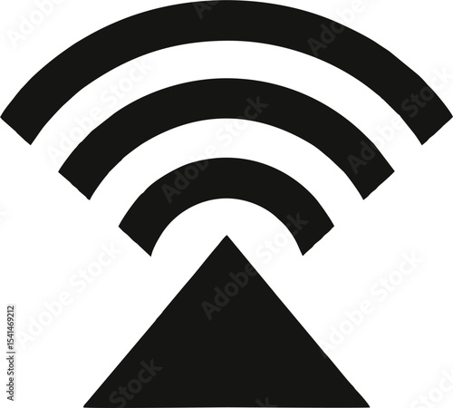 Wifi Logo - Wireless signal emerging from a peak