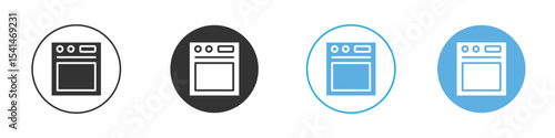 Oven icon Logo Template Design set