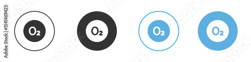 Oxygen O2 icon Logo Template Design set