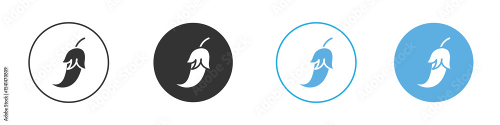 Obraz premium Pepper icon Logo Template Design set