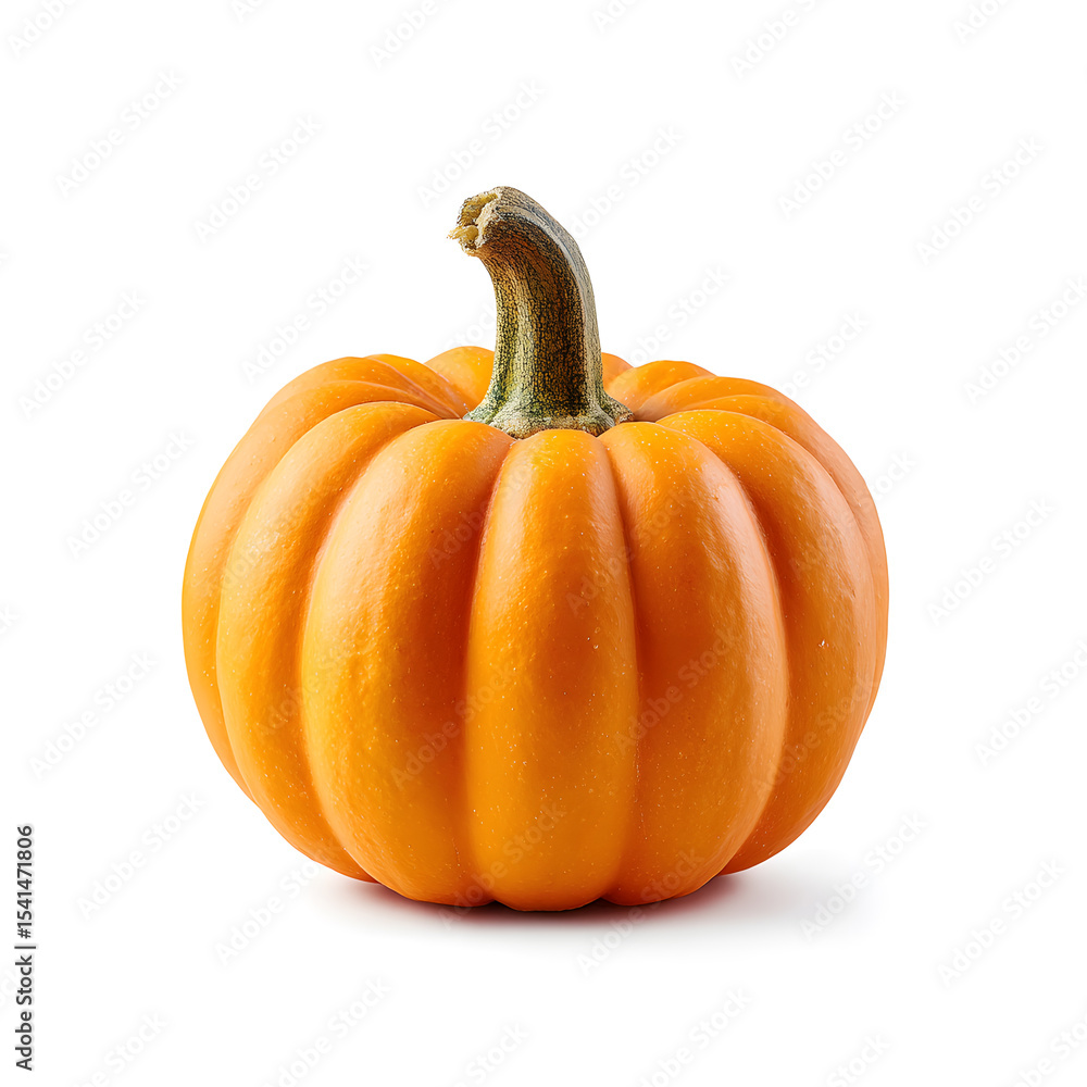 Obraz premium Studio Shot of a Small Orange Pumpkin On White
