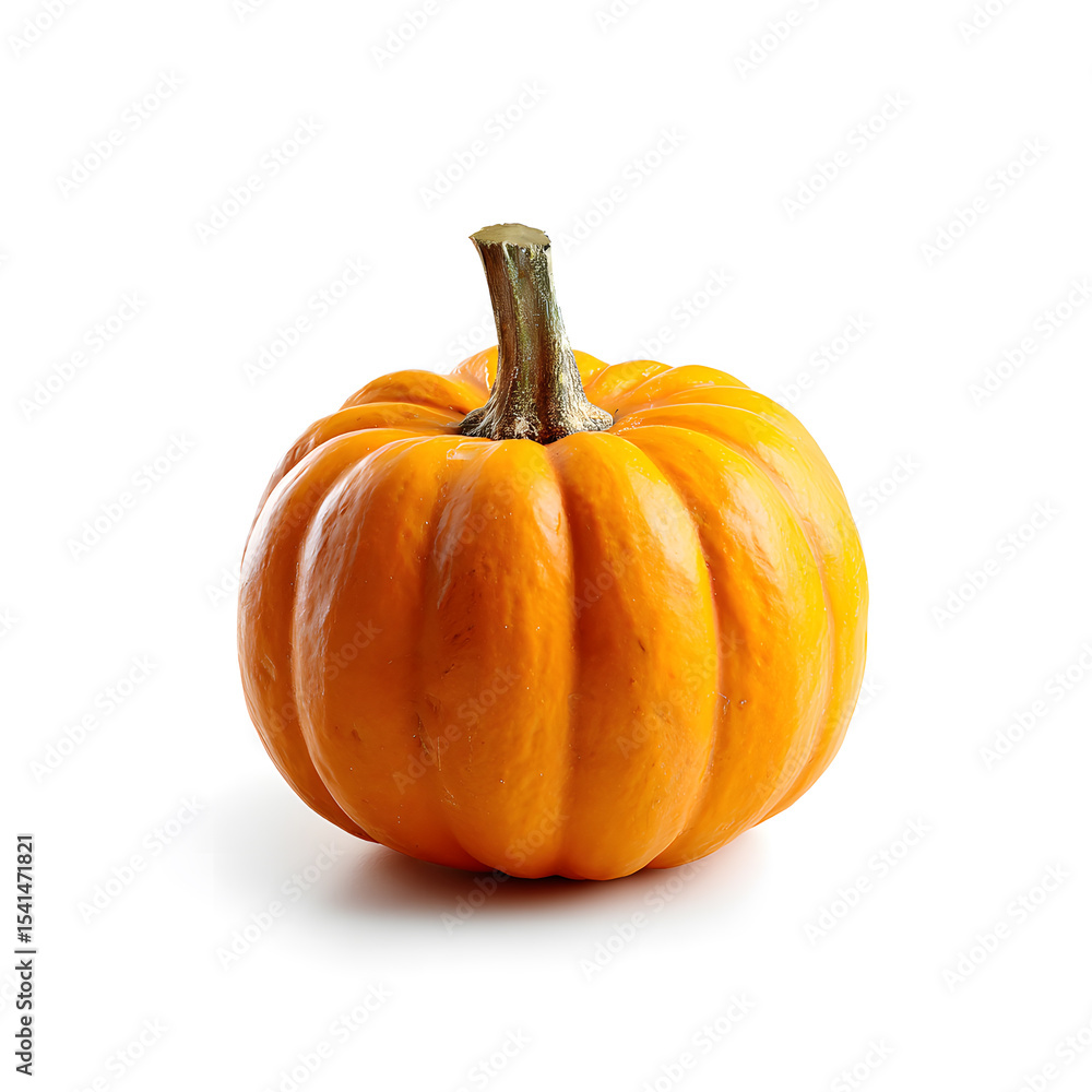 Obraz premium Studio Shot of a Small Orange Pumpkin On White