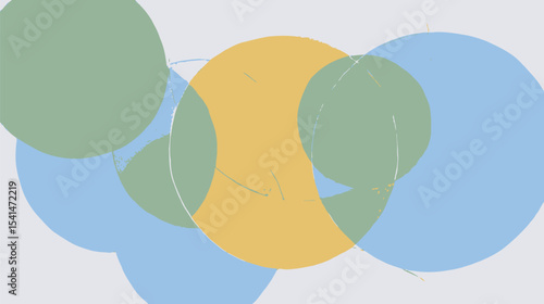 Colorful circles overlap creating harmony visual scene abstract