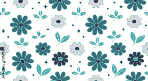 Cute doodle flower's seamless pattern background vector design