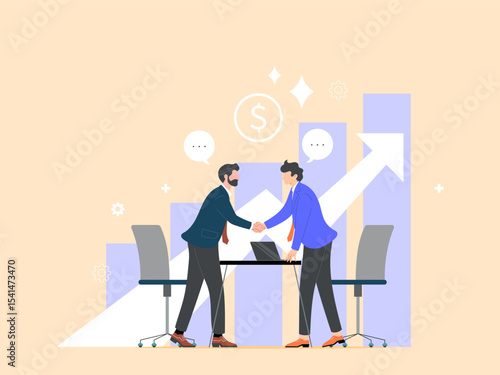 Business agreement for business success and growth or business negotiation