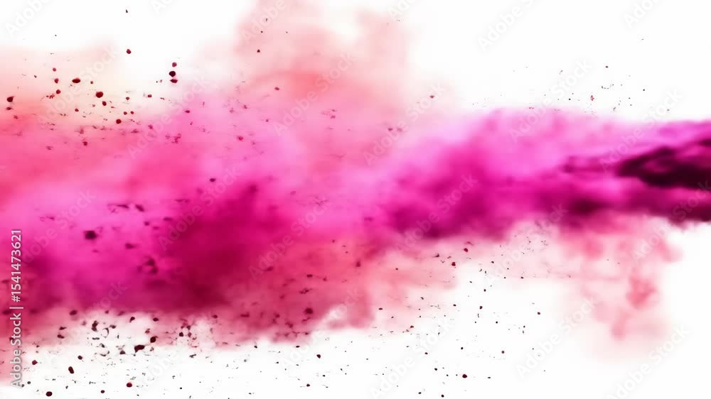 Pink dust explosion on white Pink dust explosion on white